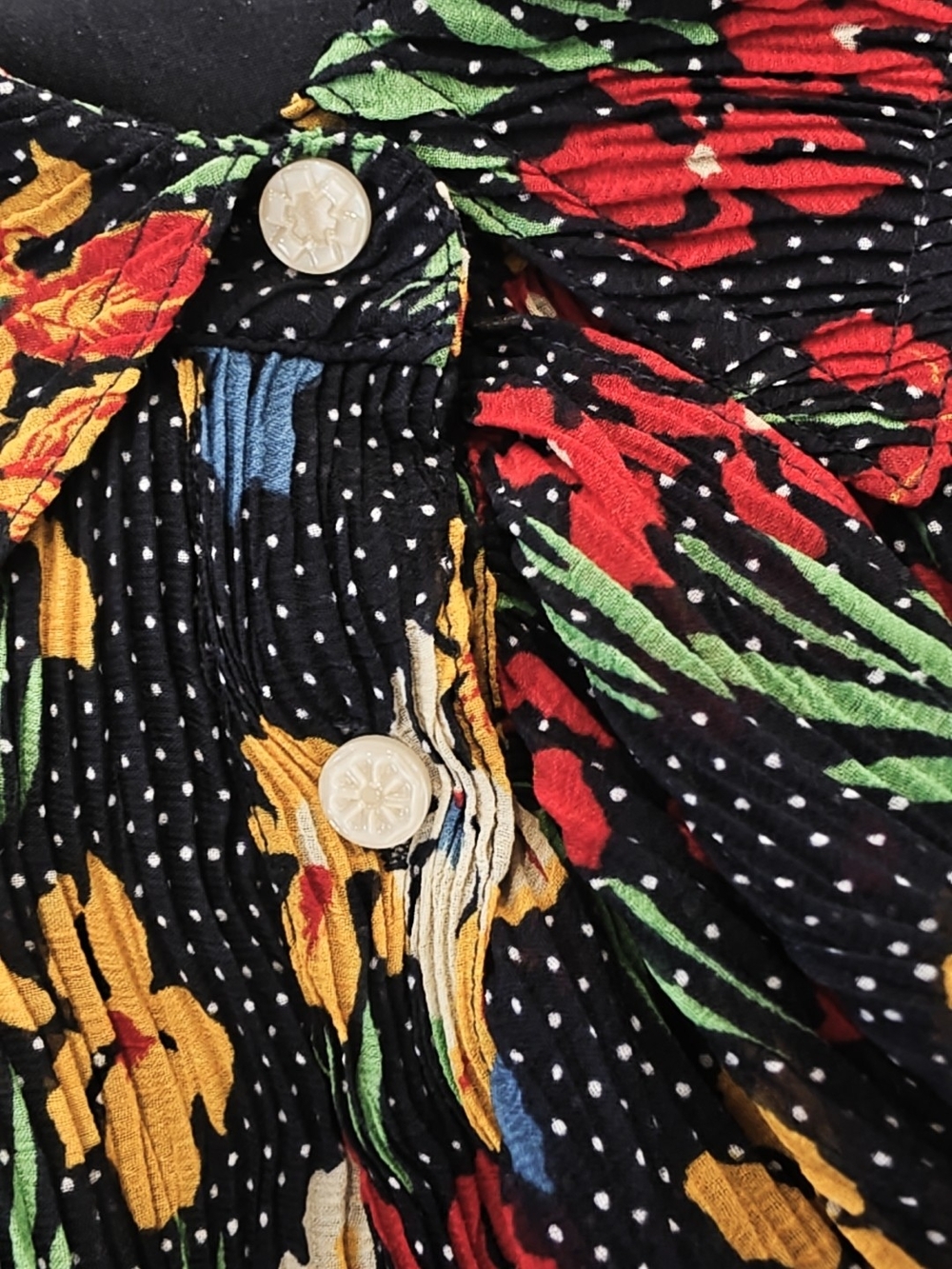 Tory Burch  Floral Tie-Neck Long Sleeve Dress - Picture 7 of 9